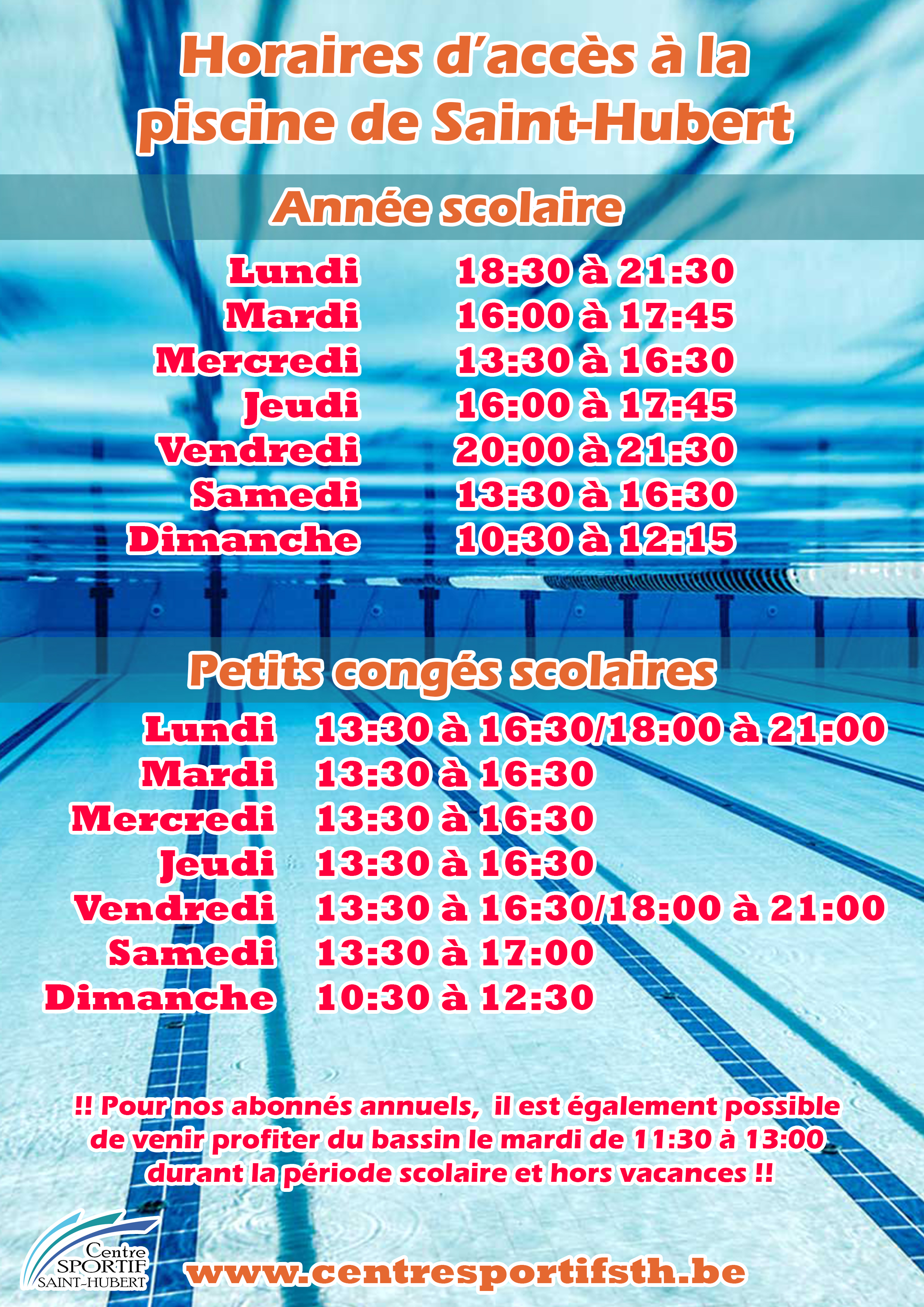 Horaire Piscine